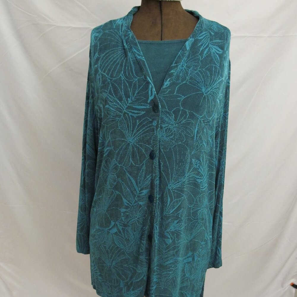 Coldwater Creek turquoise blue matched set XL